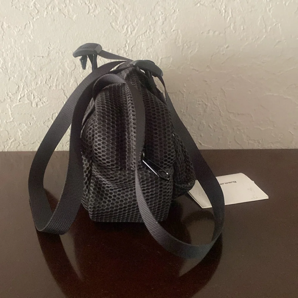 Alexander Wang Black Mesh Bag Mini Duffle Tags $350 10”x6”x4”. Handle drop 12”